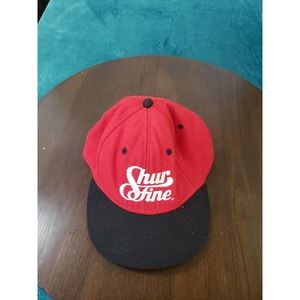 VINTAGE Shur Fine Hat Cap Mens Adjustable Red One Size Snapback Made in USA